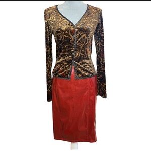 Vintage Lip Service Vinyl Skirt XL